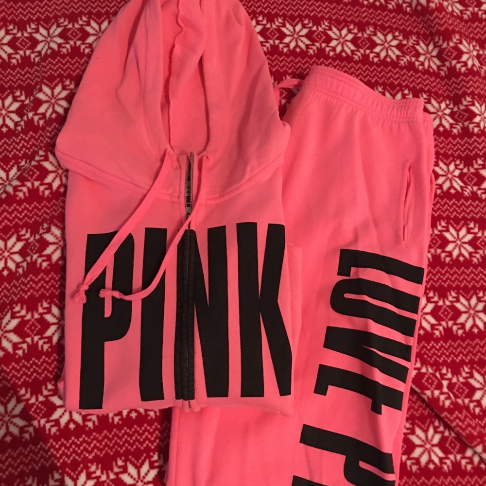 Love Pink Hoodie And Pant Set Victoria's Secret